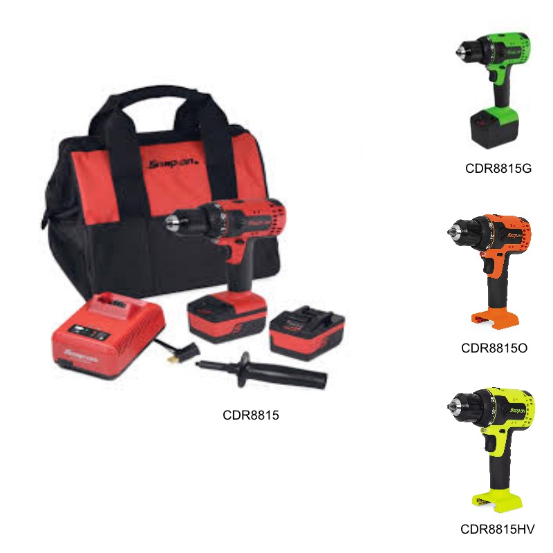 Snapon Power Tools CDR8815 Series 18 Volt Compact Cordless Drill Kit